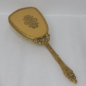 Vintage Gold Tone Vanity Dresser Hair Brush